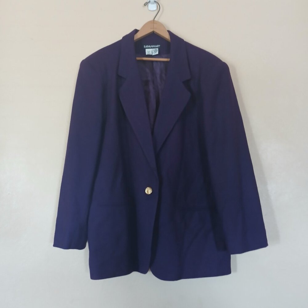 Vintage Savannah Purple Wool Blazer Women's Size 18